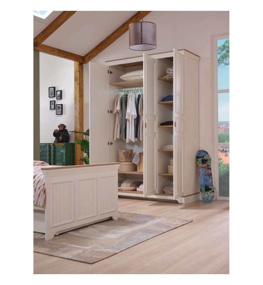 Armoire, panneaux de particules mélaminés 100 %, crème, chêne