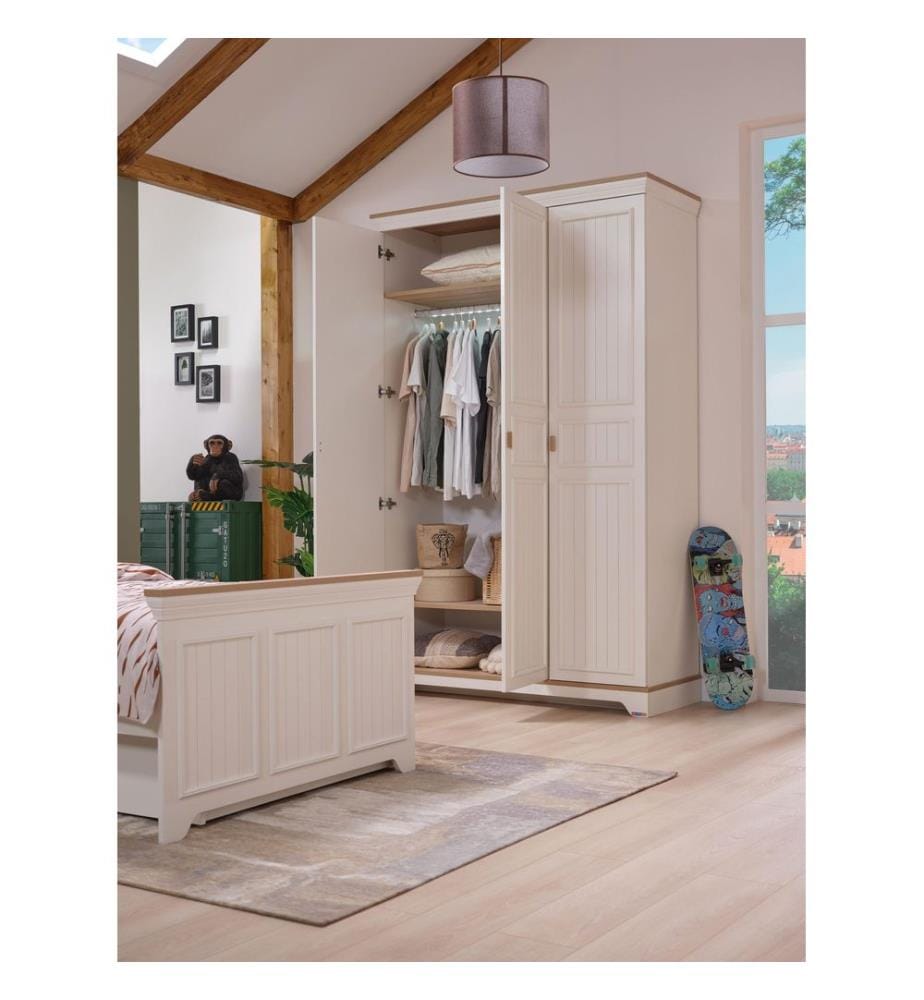 Armoire, panneaux de particules mélaminés 100 %, crème, chêne