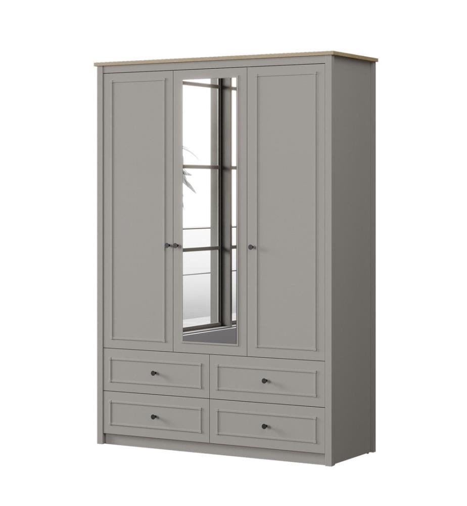 Armoire, panneaux de particules mélaminés 100 %, gris, chêne