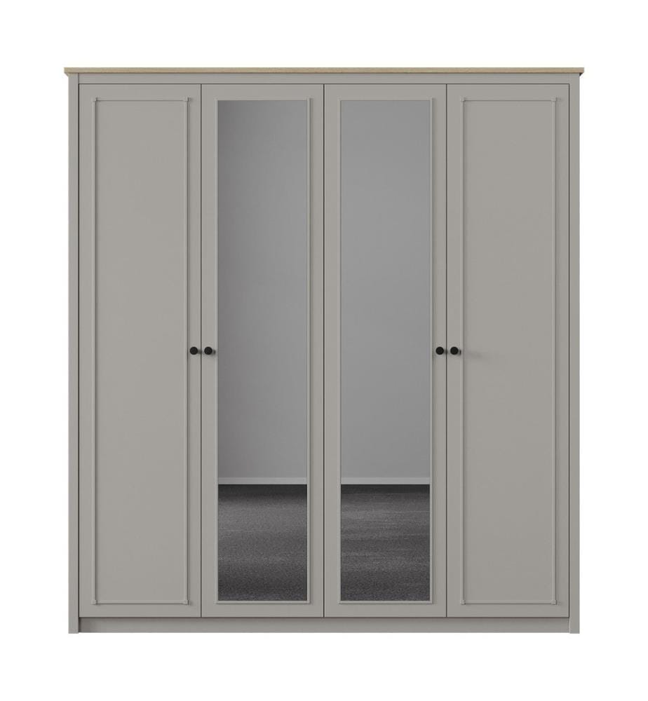 Armoire, panneaux de particules mélaminés 100 %, gris, chêne