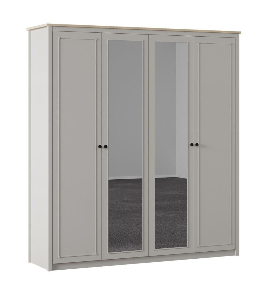 Armoire, panneaux de particules mélaminés 100 %, gris, chêne