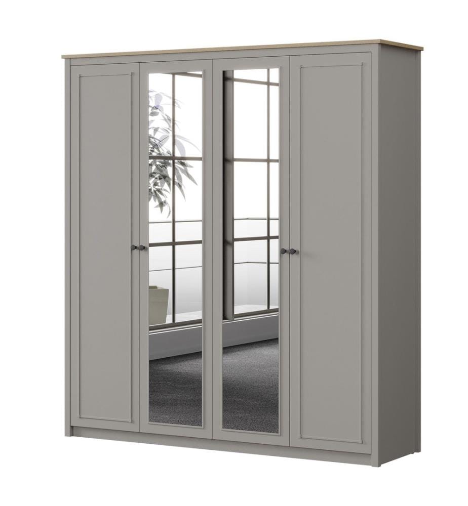 Armoire, panneaux de particules mélaminés 100 %, gris, chêne