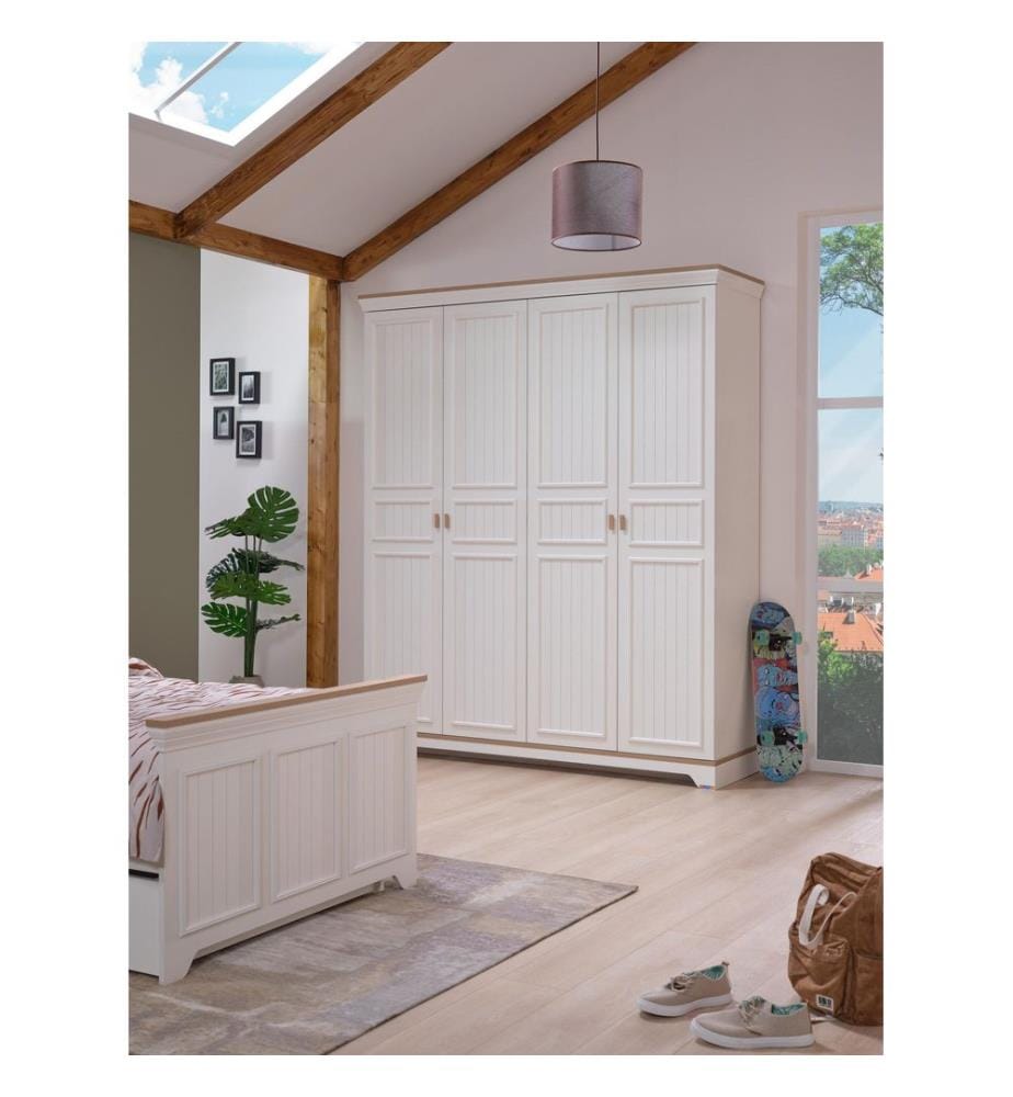 Armoire, panneaux de particules mélaminés 100 %, crème, chêne