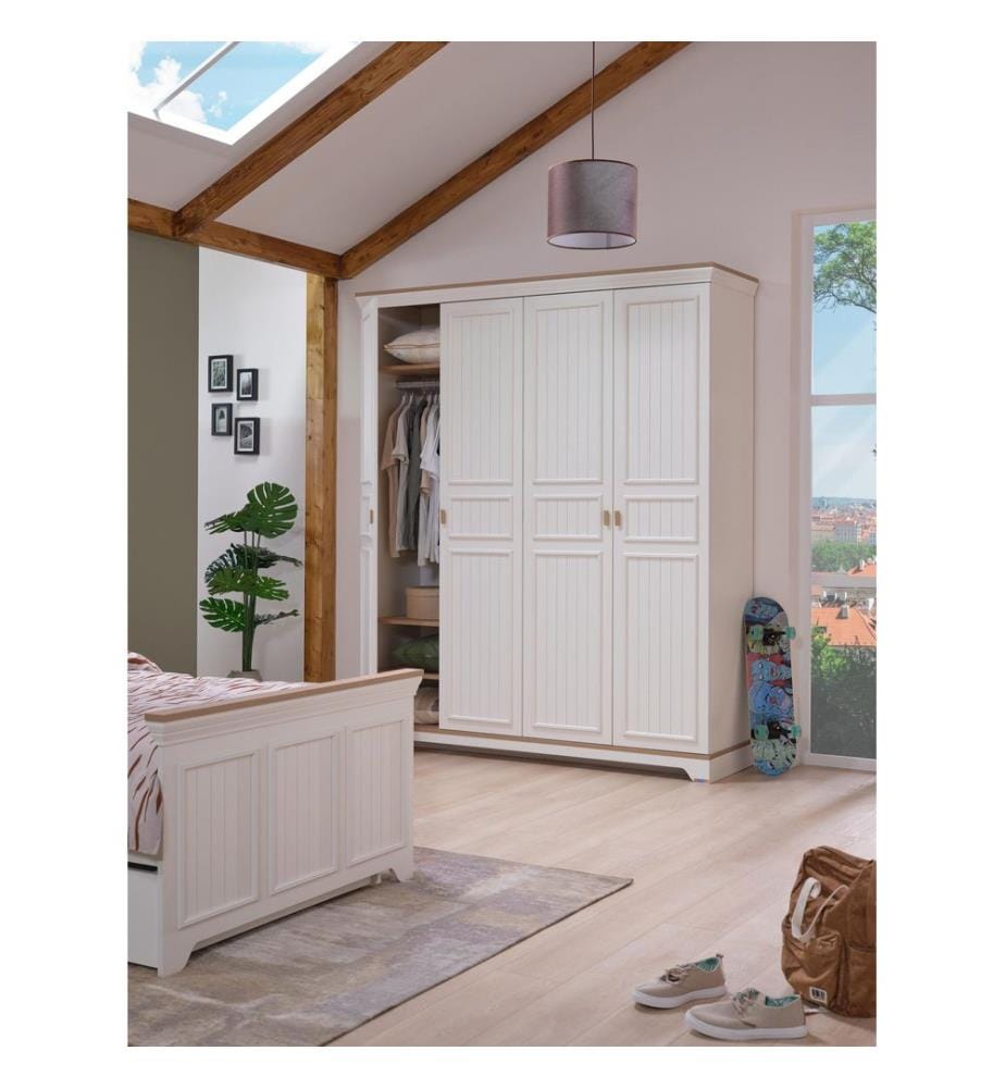 Armoire, panneaux de particules mélaminés 100 %, crème, chêne