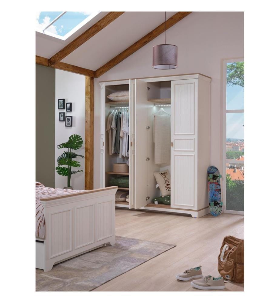 Armoire, panneaux de particules mélaminés 100 %, crème, chêne