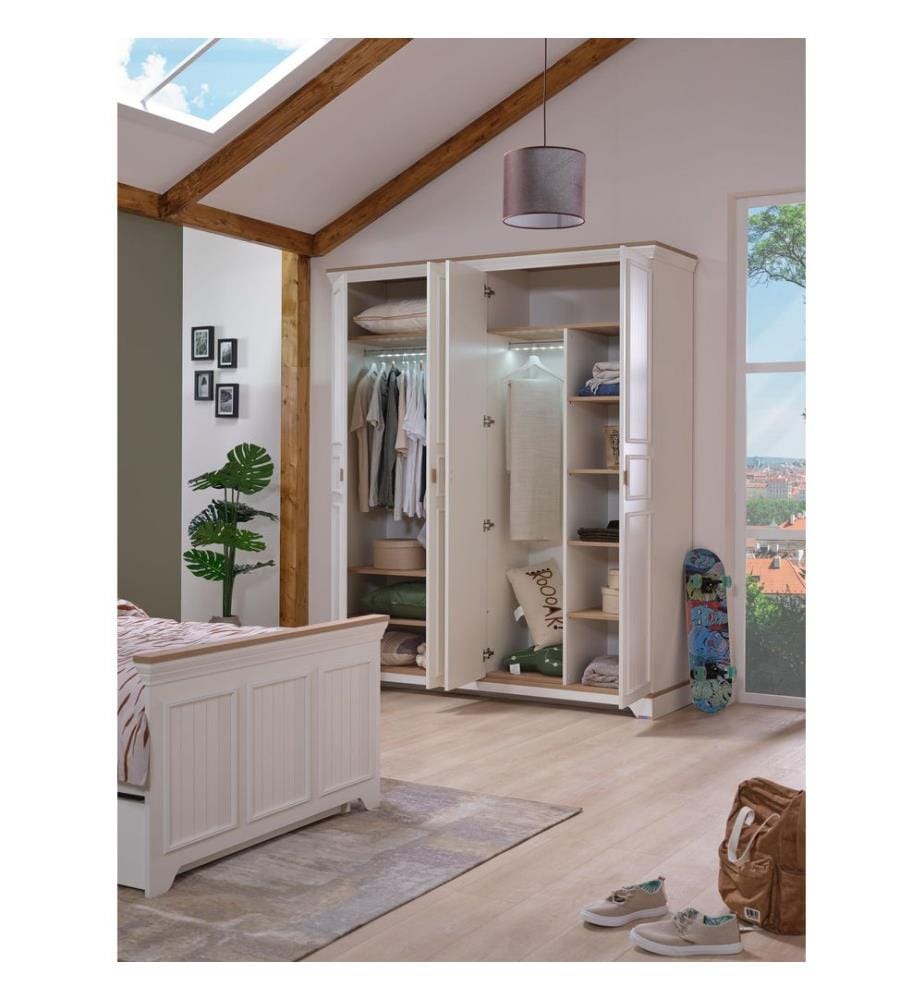 Armoire, panneaux de particules mélaminés 100 %, crème, chêne