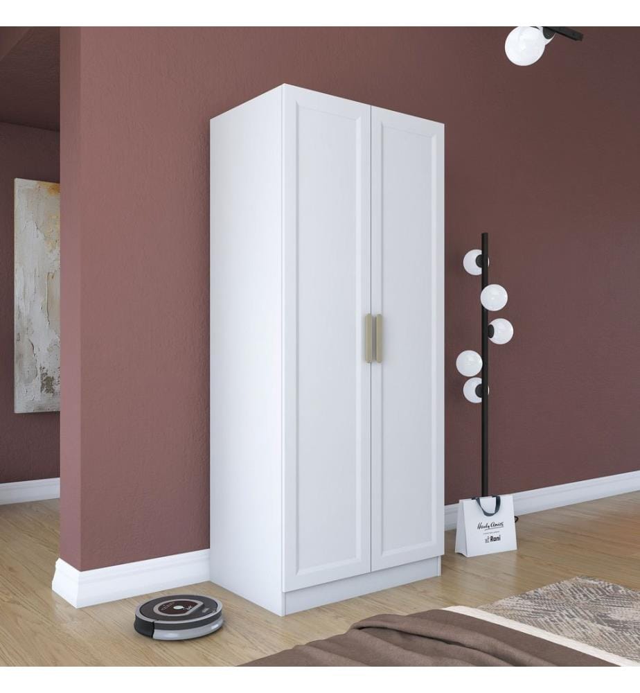 Armoire, panneaux de particules mélaminés de qualité E1, blancs