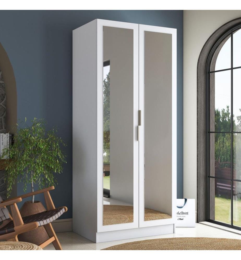 Armoire, panneaux de particules mélaminés de qualité E1, blancs