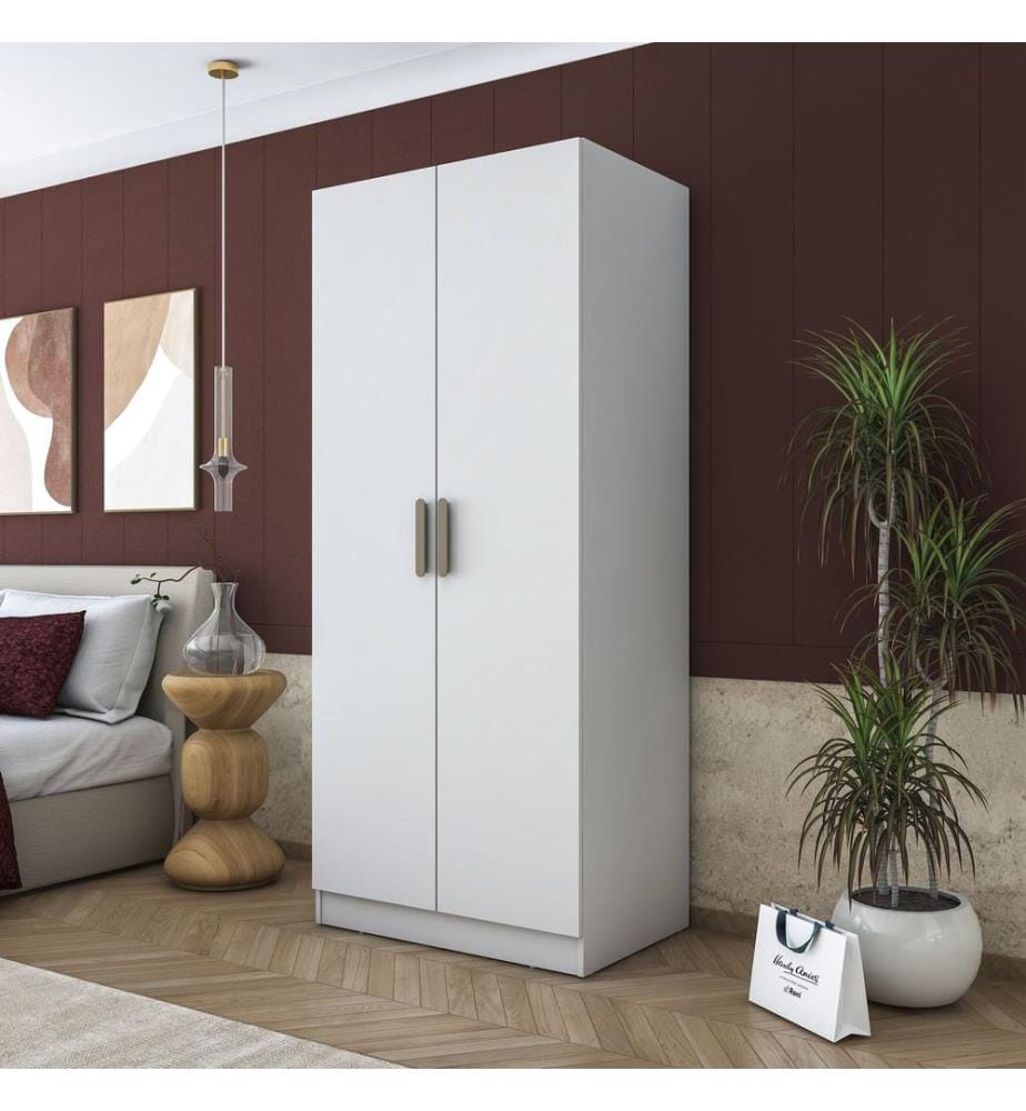 Armoire, panneaux de particules mélaminés de qualité E1, blancs