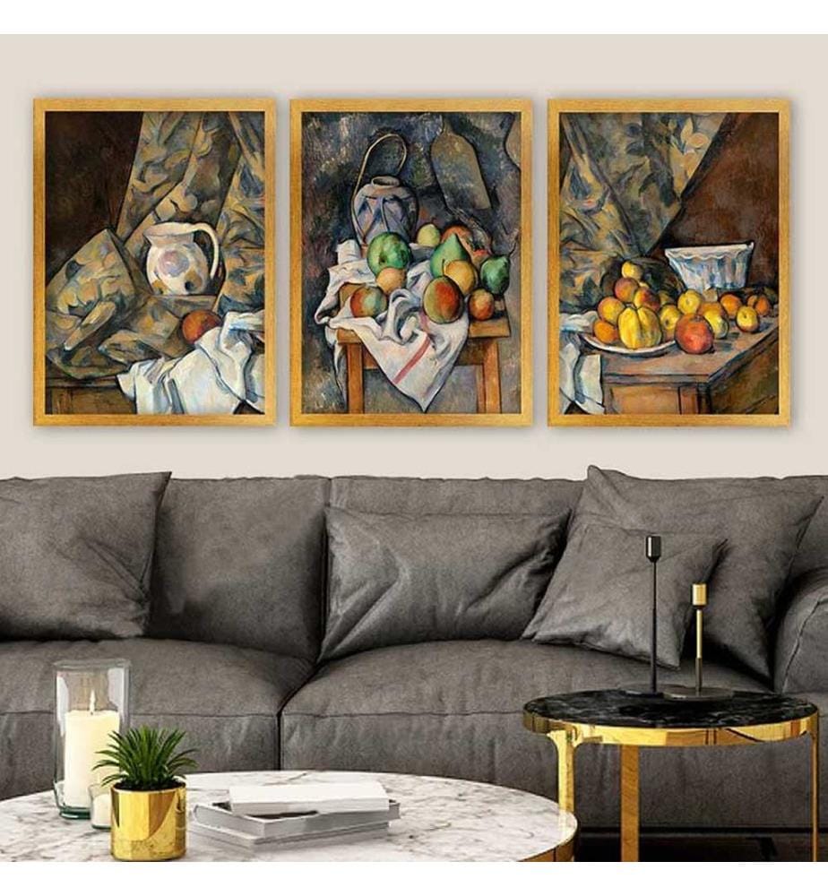 Dekoratives gerahmtes Gemälde, 3-teilig, mehrfarbig, 100 % HOLZ, Rahmen: 100 % POLYSTYREN