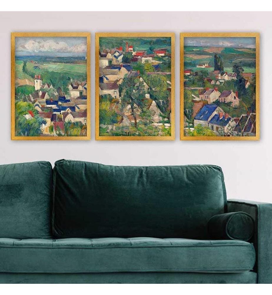 Dekoratives gerahmtes Gemälde, 3-teilig, mehrfarbig, 100 % HOLZ, Rahmen: 100 % POLYSTYREN