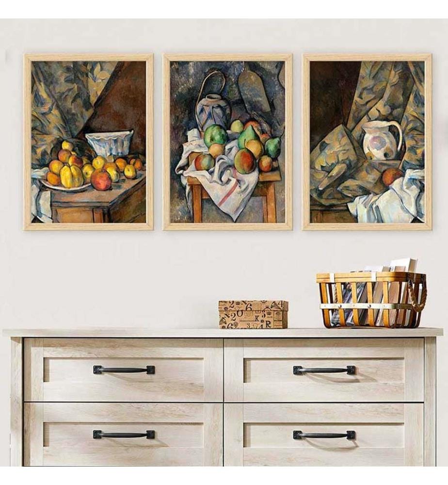 Dekoratives gerahmtes Gemälde, 3-teilig, mehrfarbig, 100 % HOLZ, Rahmen: 100 % POLYSTYREN