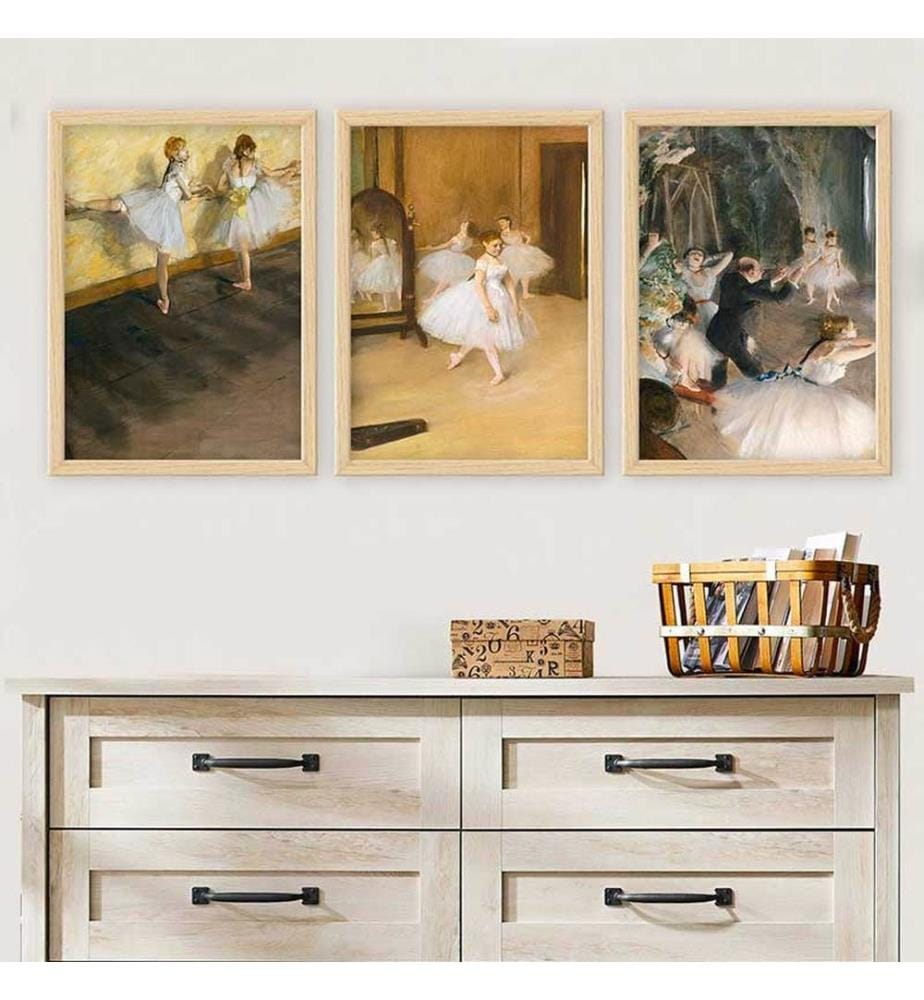Dekoratives gerahmtes Gemälde, 3-teilig, mehrfarbig, 100 % HOLZ, Rahmen: 100 % POLYSTYREN