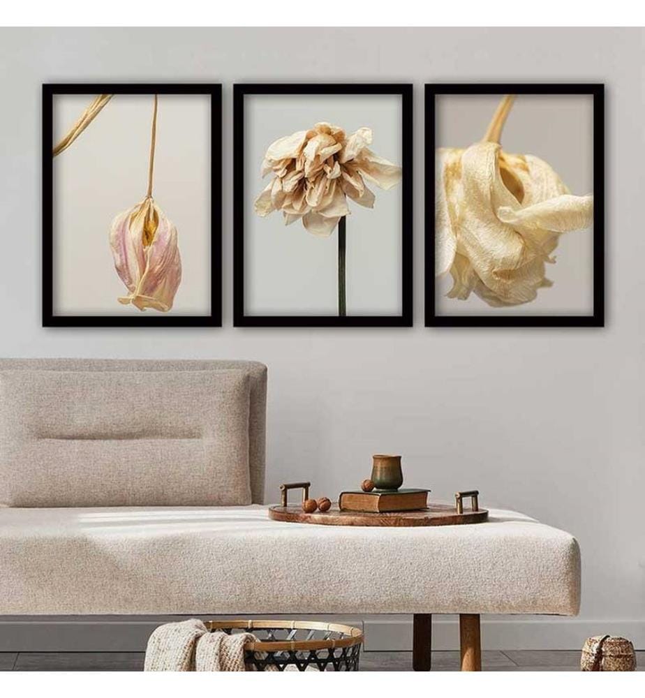 Dekoratives gerahmtes Gemälde, 3-teilig, mehrfarbig, 100 % HOLZ, Rahmen: 100 % POLYSTYREN
