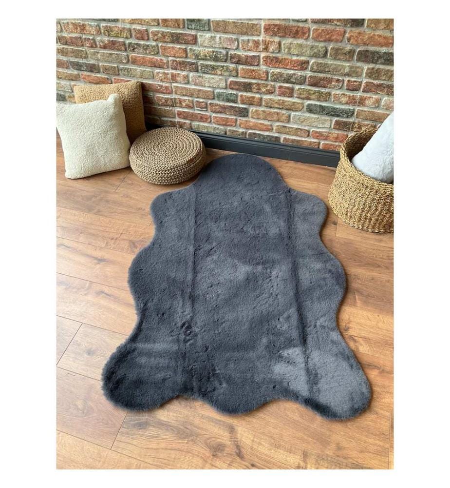 Teppich, Anthrazit, 100% Polyester, 75 x 100 cm