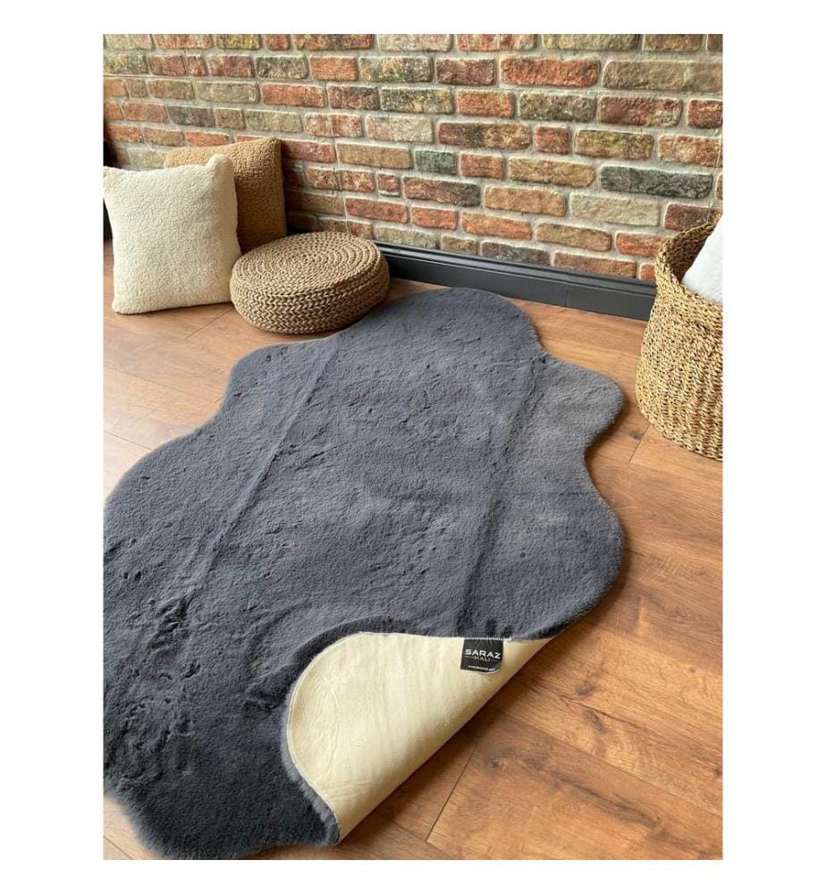 Teppich, Anthrazit, 100% Polyester, 75 x 100 cm