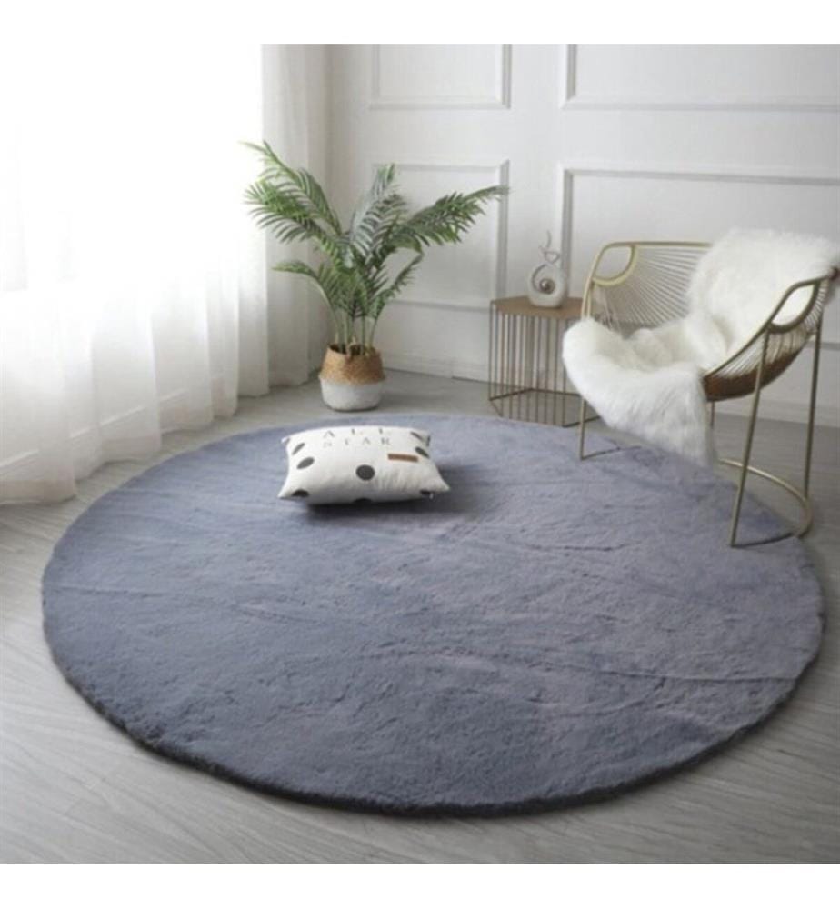 Teppich, Anthrazit, 100% Polyester, 120 x 120 cm