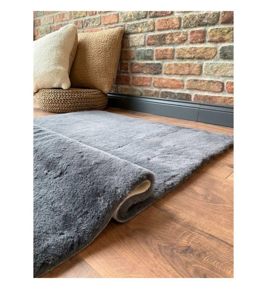 Tapis, anthracite, 100% polyester, 75 x 150 cm