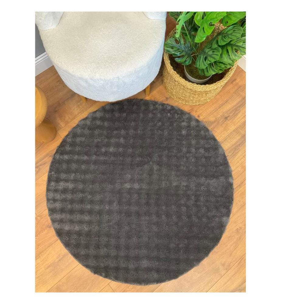 Tappeto, Antracite, Tappeto morbido, 120 x 120 cm