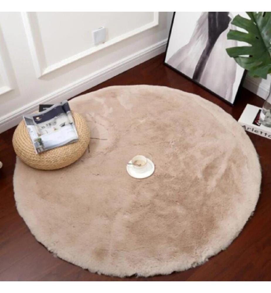 Teppich, Beige, 100% Polyester, 120 x 120 cm