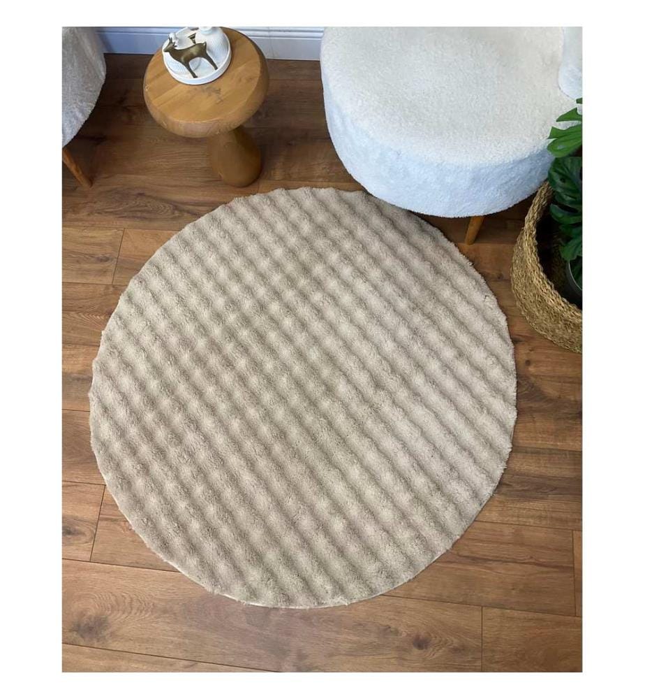 Tappeto, Beige, Tappeto morbido, 100 x 100 cm