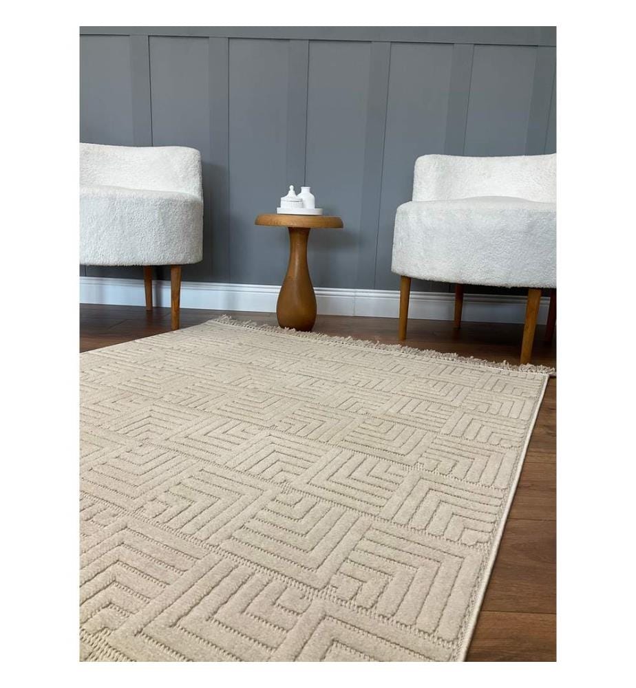 Tappeto, Beige, Tappeto a macchina, 80 x 100 cm