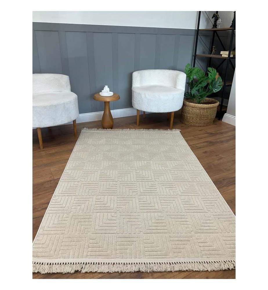 Teppich, Beige, Maschinengefertigter Teppich, 80 x 150 cm