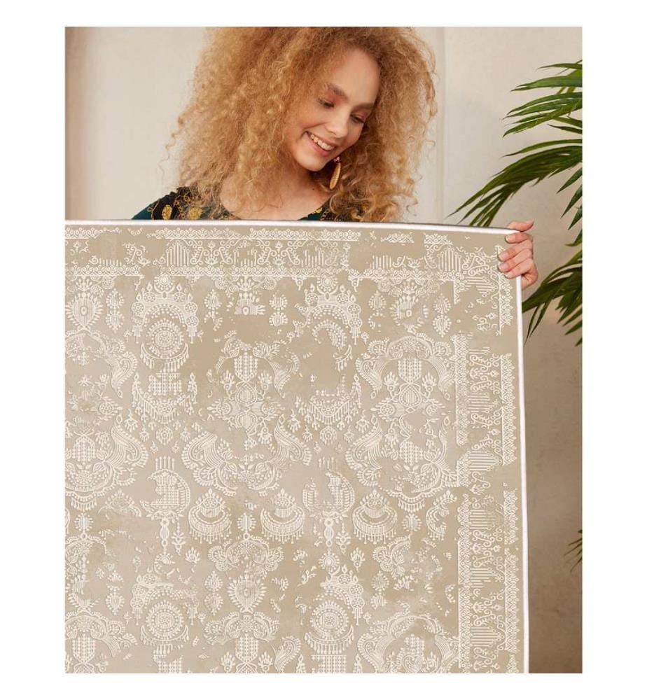 Tappeto, Beige, 100% cotone, 60 x 100 cm