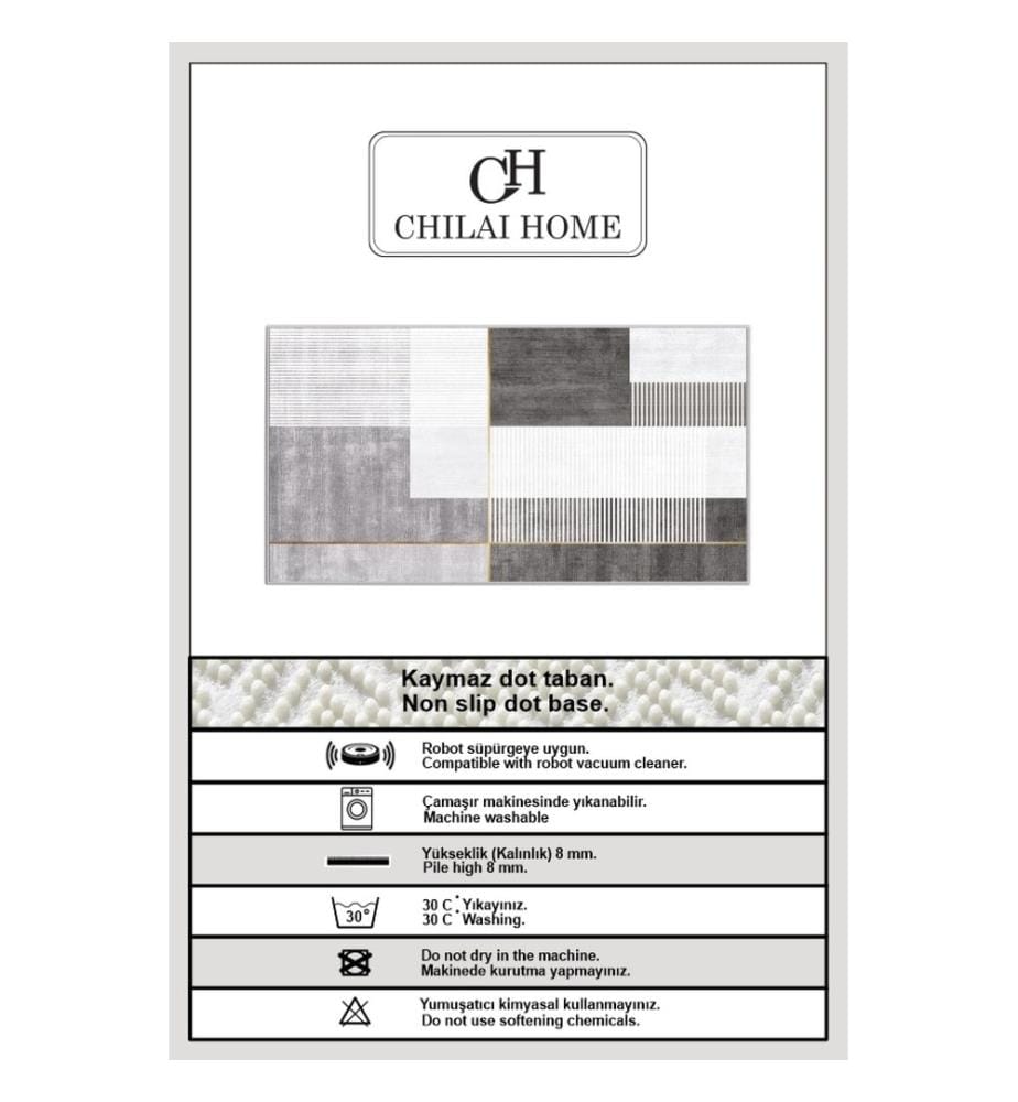 Tappeto, 80 x 120, grigio, 100% POLIESTERE