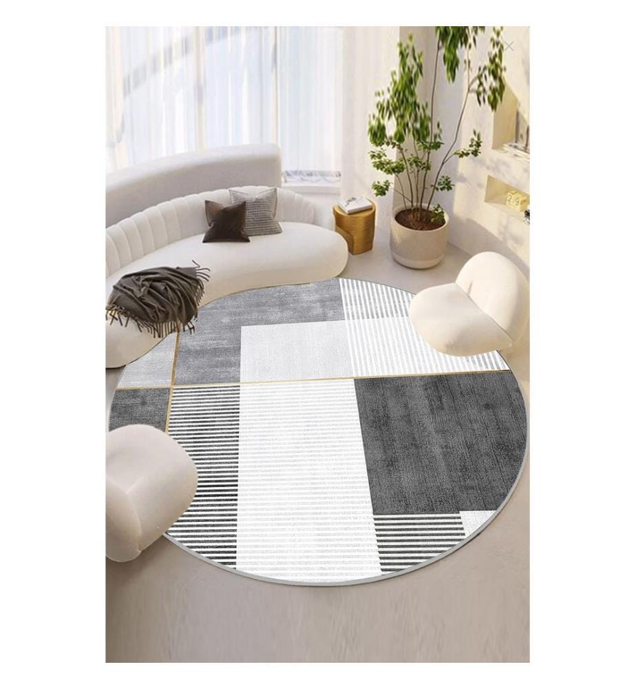 Tappeto, 160 cm, Grigio, 100% POLIESTERE