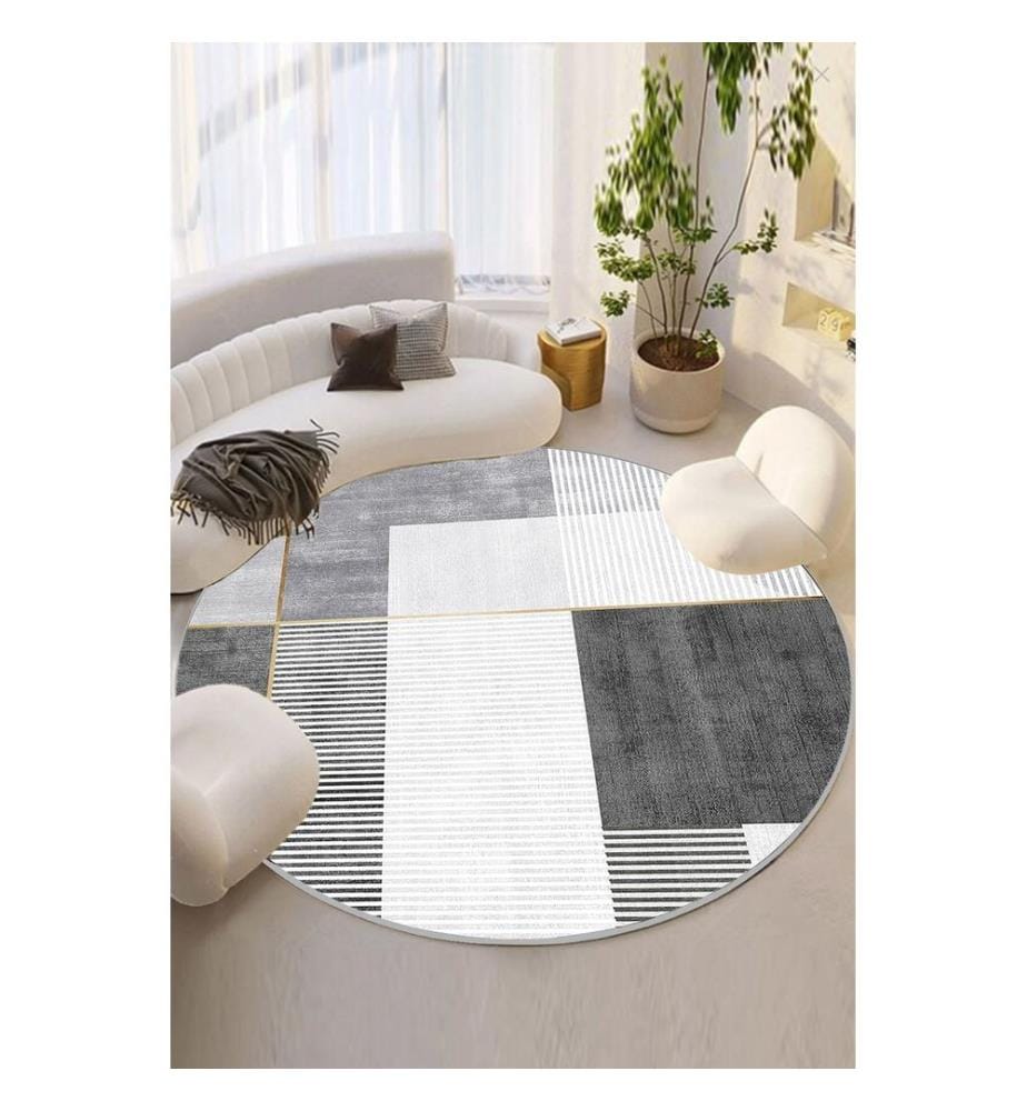 Tappeto, 120 cm, Grigio, 100% POLIESTERE