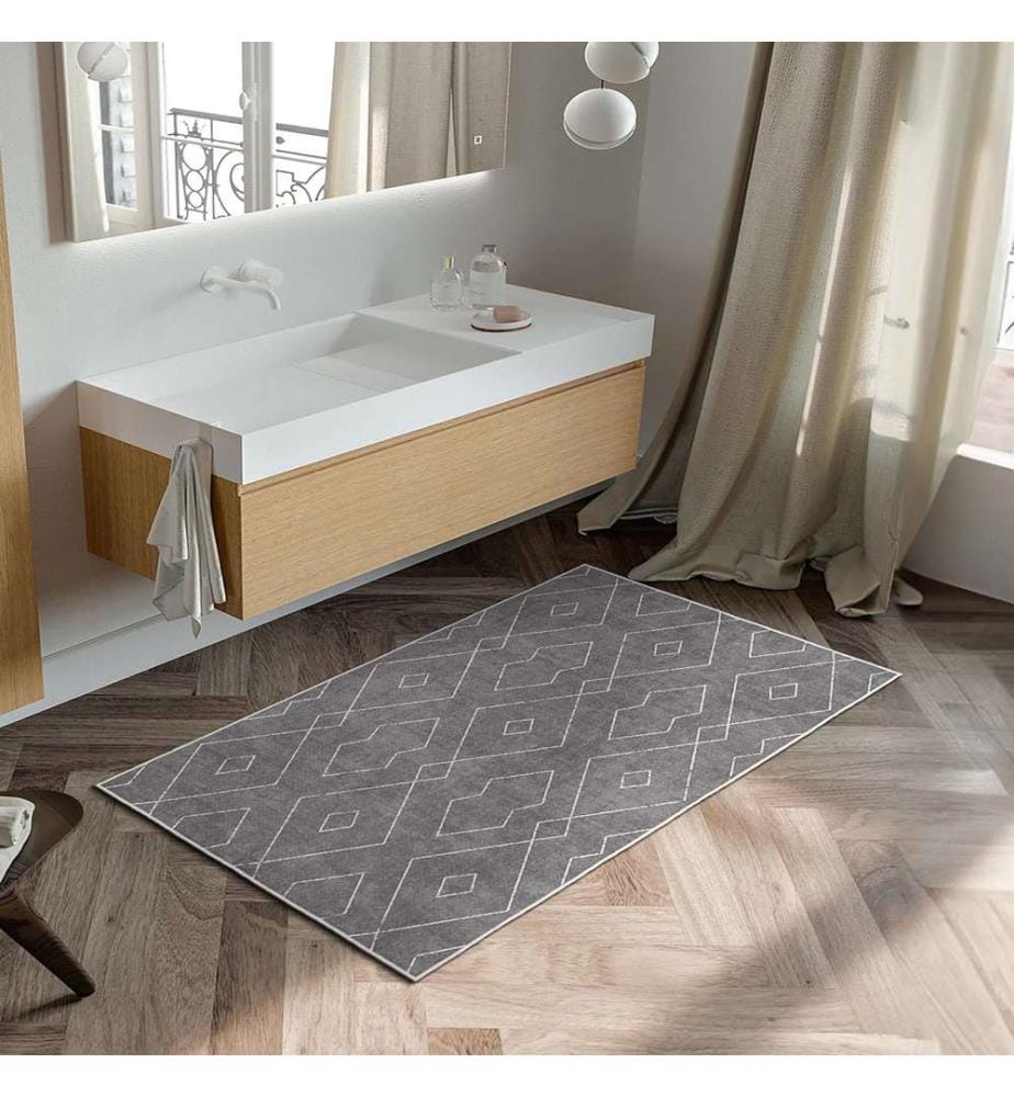 Teppich, 60 x 100, Grau, 100 % POLYESTER