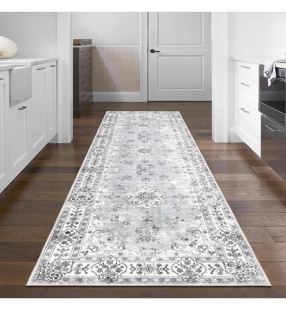 Teppich, 100 x 300, Grau, 100 % POLYESTER