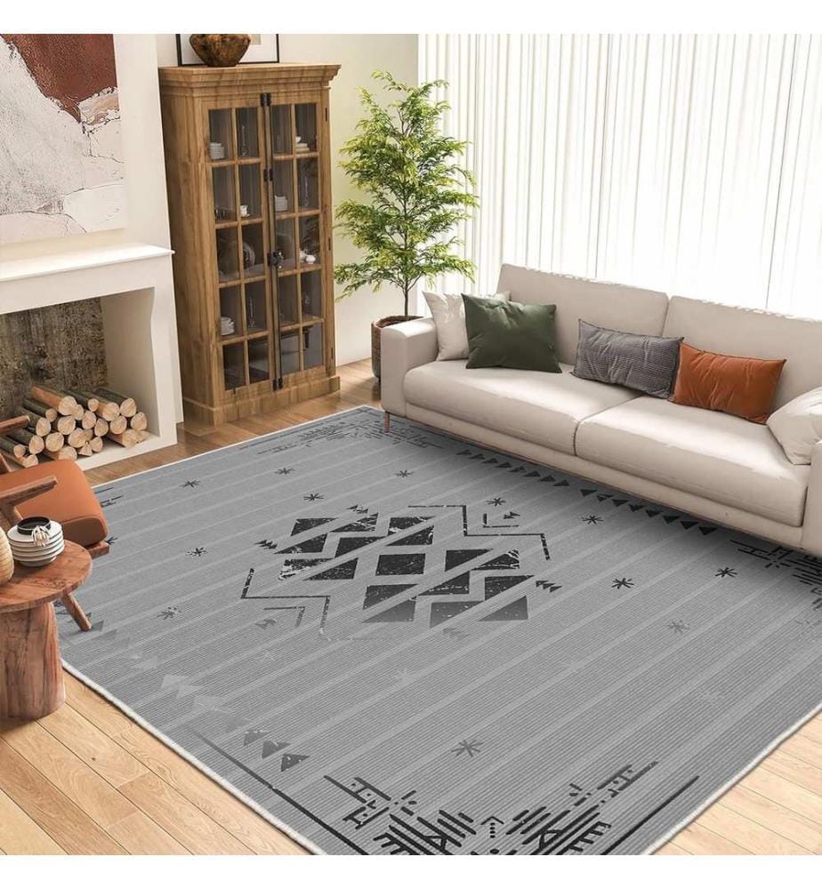 Tappeto, 100 x 150, Grigio, 100% POLIESTERE