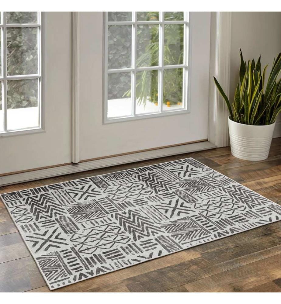 Tappeto, 100 x 150, Grigio, 100% POLIESTERE