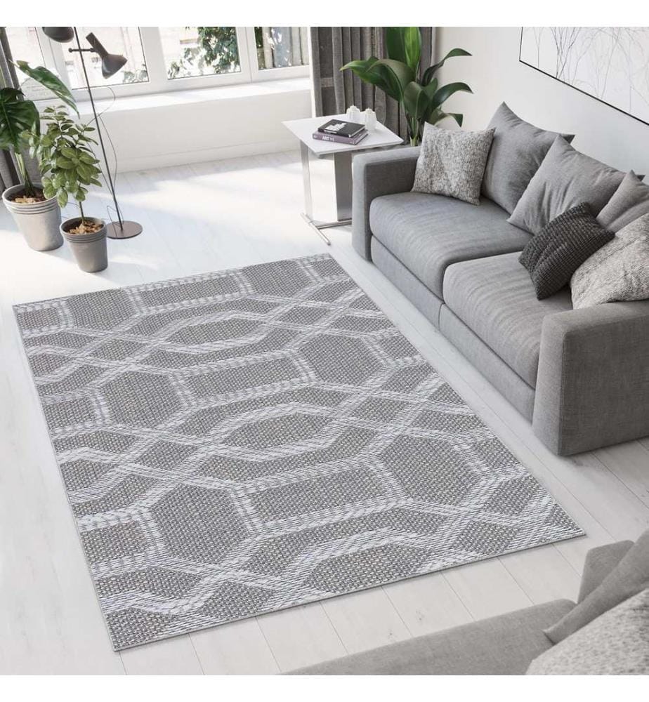 Tappeto, 100 x 150, Grigio, 70% COTONE / 30% POLIESTERE