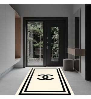 Tappeto, Beige, Nero, 100% poliestere, 80 x 50 cm