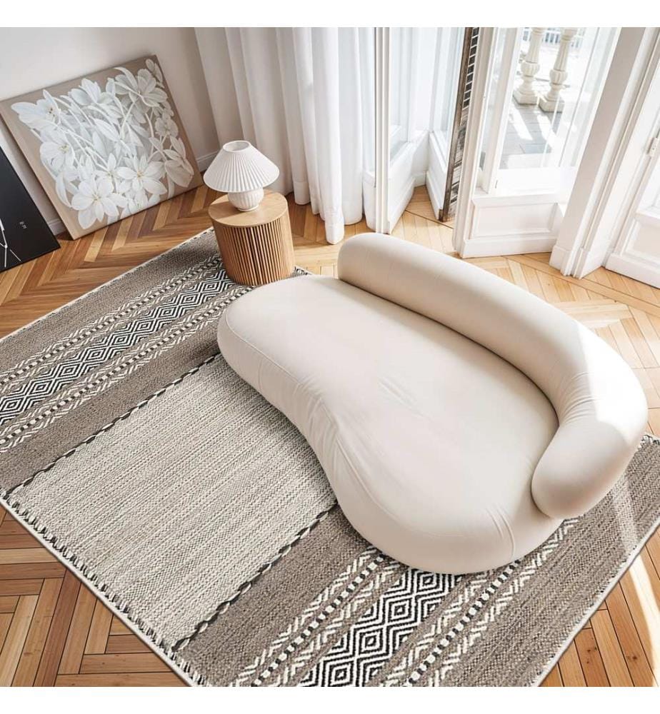 Tappeto, Beige, Marrone, Nero, 100% Cotone, 80 x 50 cm