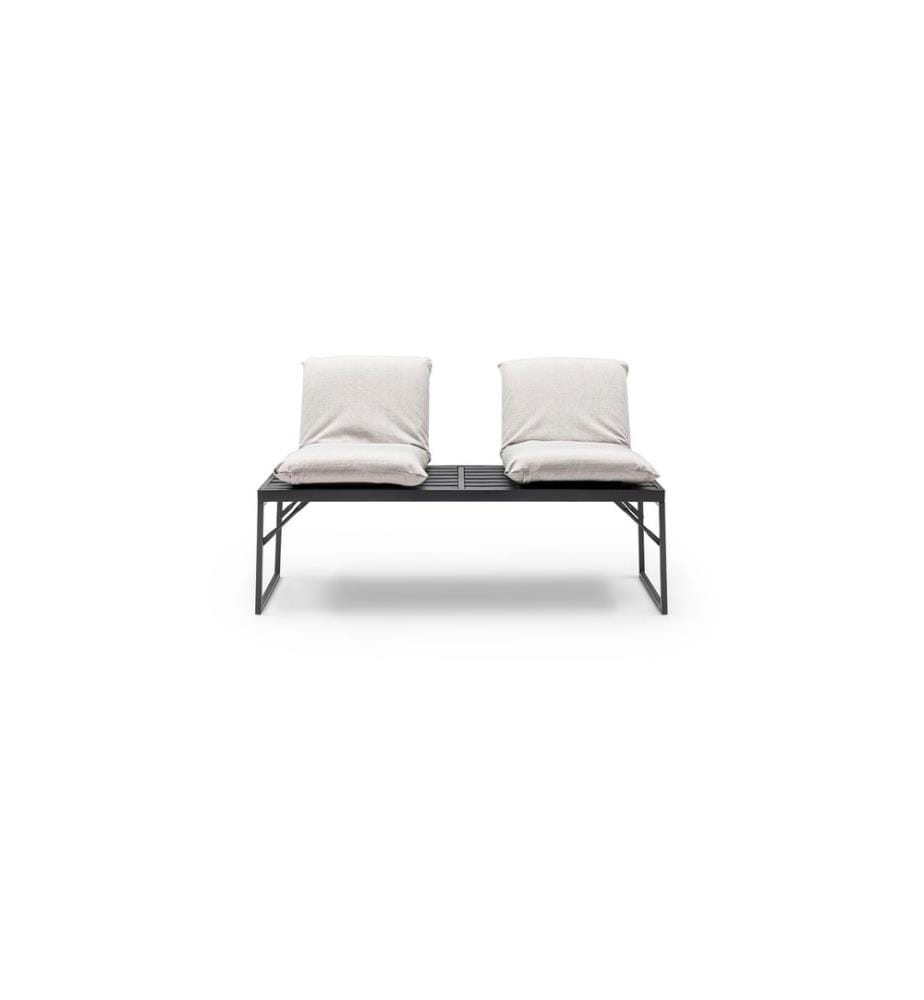Banca, Beige, Nero, Telaio: Metallo (profilo 20 X 40 - spessore 1 mm)