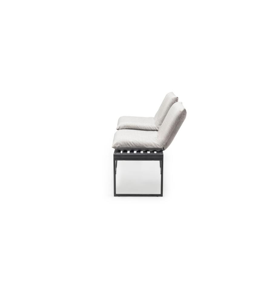 Banca, Beige, Nero, Telaio: Metallo (profilo 20 X 40 - spessore 1 mm)