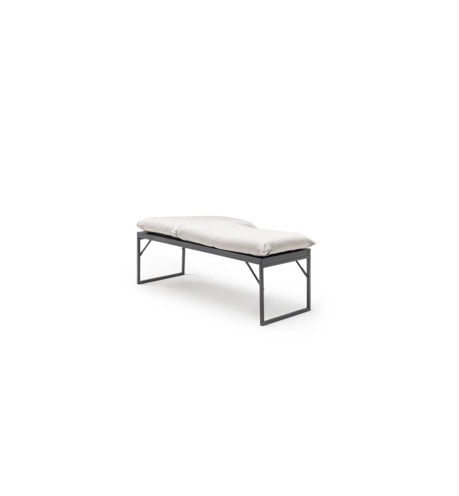 Banca, Beige, Nero, Telaio: Metallo (profilo 20 X 40 - spessore 1 mm)