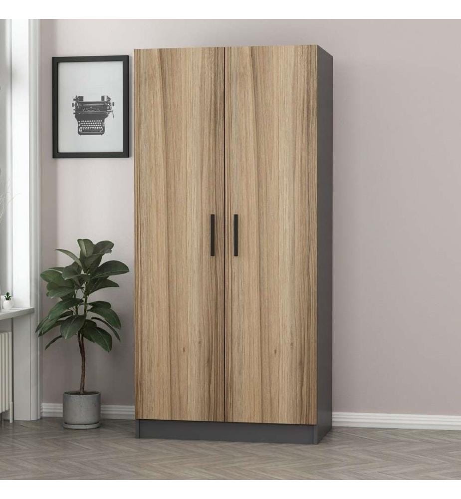 Armadio, Antracite, Rovere, Truciolato rivestito in melamina
