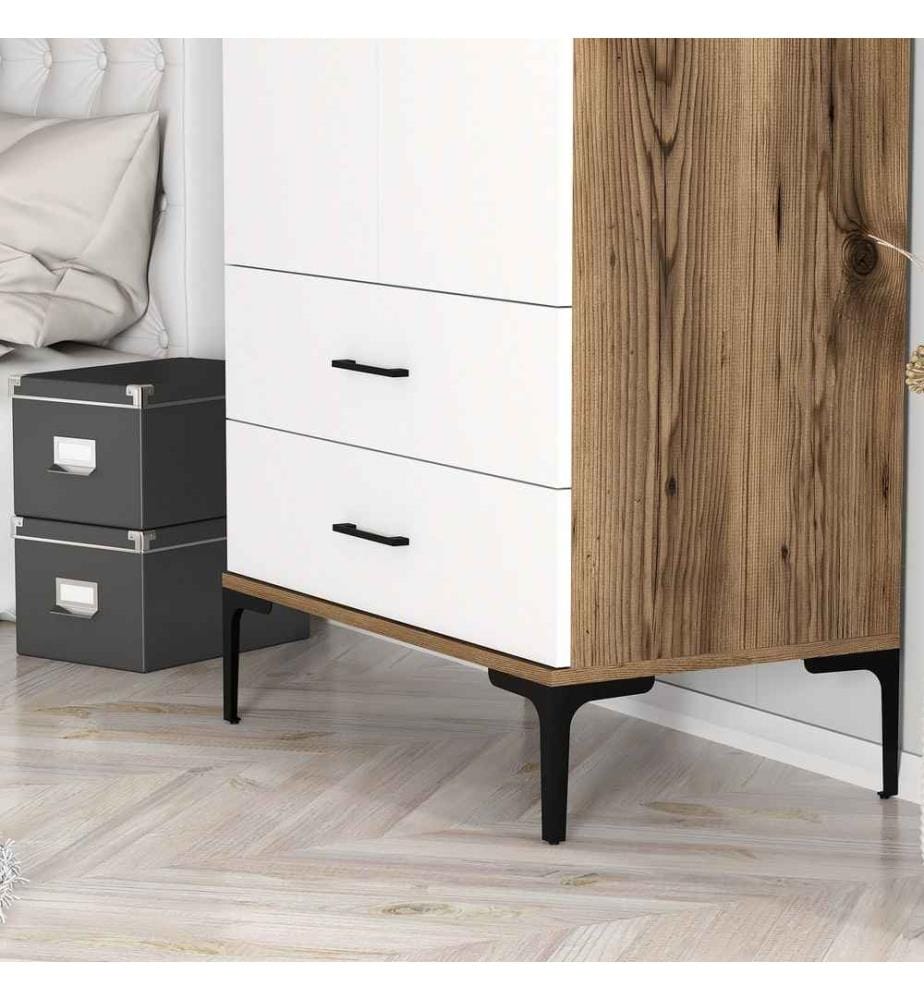 Armoire, noyer, blanc, panneau de particules mélaminé