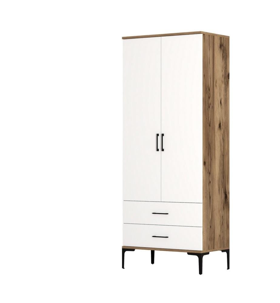 Armoire, noyer, blanc, panneau de particules mélaminé