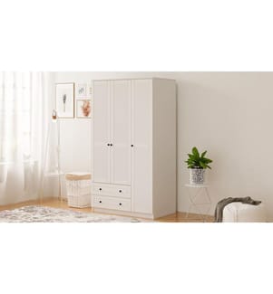 Armadio, bianco opaco, 100% truciolare di qualità E1 con rivestimento in melamina.