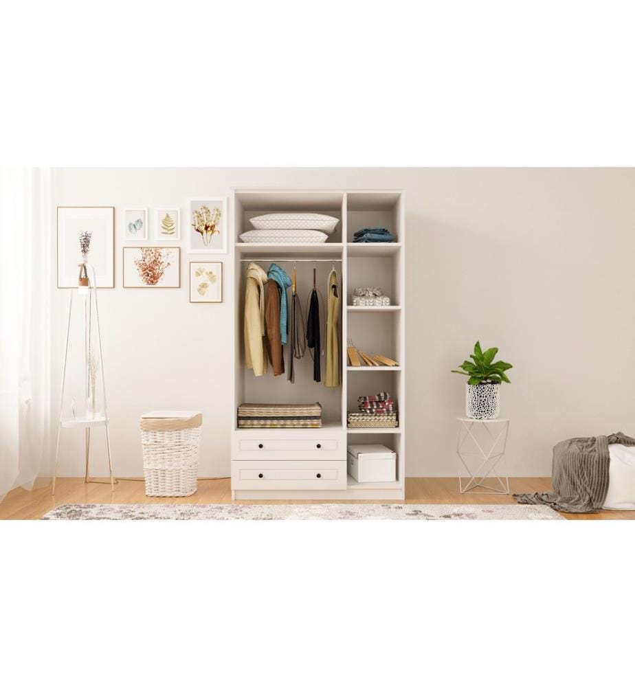 Armoire, blanc mat, 100 % panneau de particules mélaminé de niveau de qualité E1