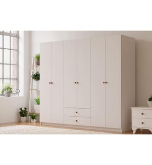 Armadio, bianco opaco, 100% truciolare di qualità E1 con rivestimento in melamina.