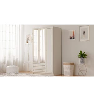 Armadio, bianco opaco, 100% truciolare di qualità E1 con rivestimento in melamina.