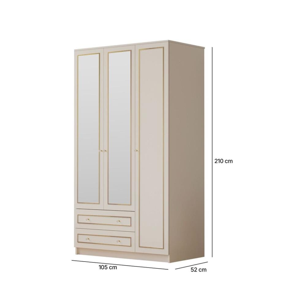 Wardrobe, Matte White, 100% MELAMINE COATED E1 QUALITY CHIPBOARD