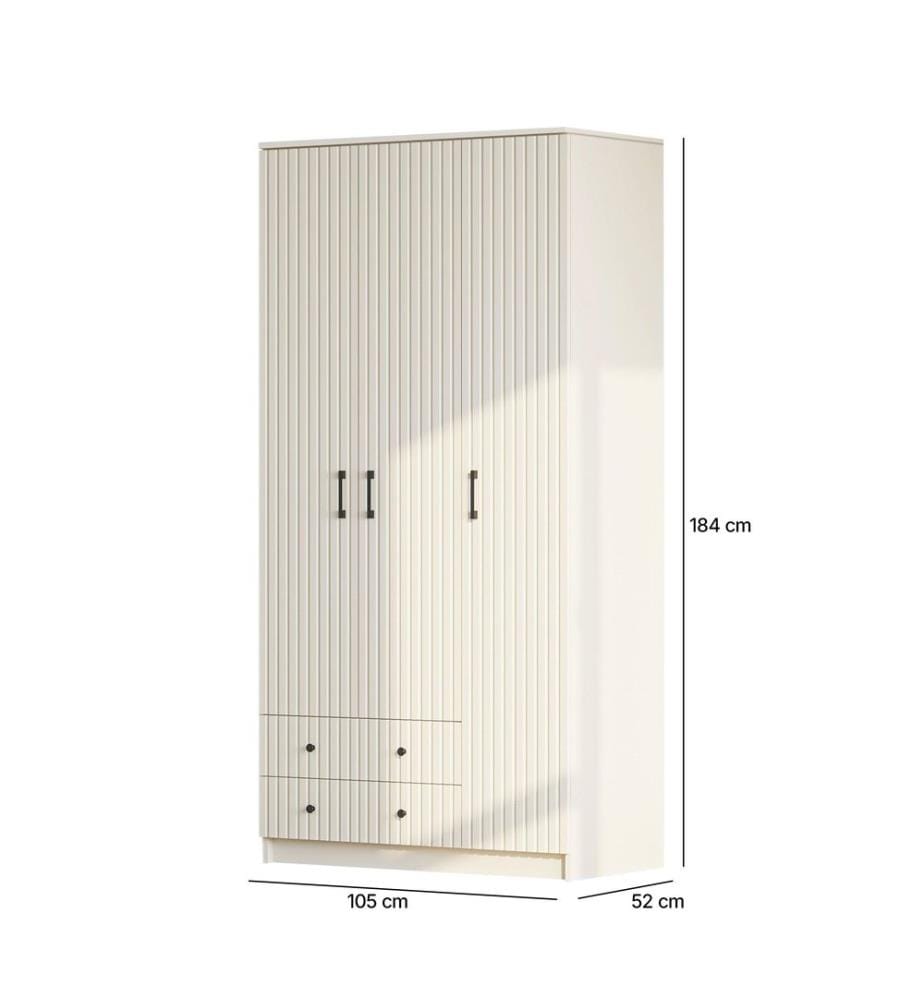 Armoire, blanc mat, 100 % panneau de particules mélaminé de niveau de qualité E1